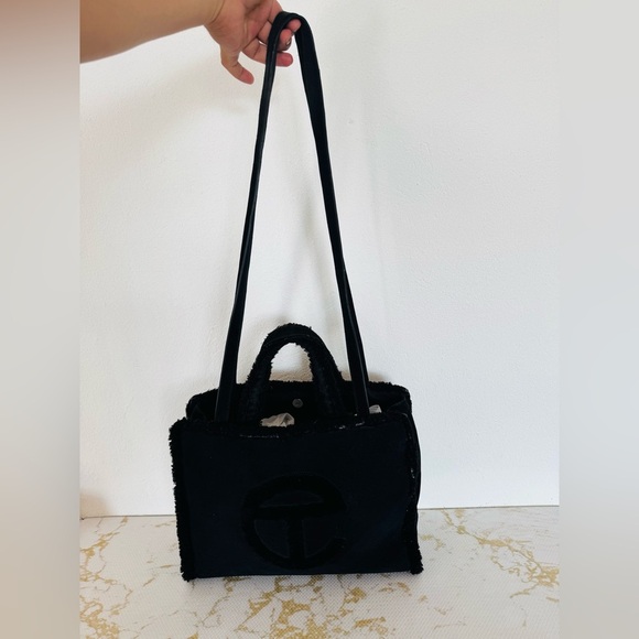 🔥🔥FINAL CLEARENACE 🔥🔥 UGG x TELFAR Black Suede Leather Tote Bag - Picture 7 of 11